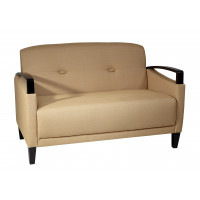 OSP Home Furnishings MST52-C28 Main Street Loveseat. Woven Wheat Fabric.